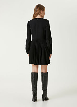 Beymen Club Siyah Pileli Mini Elbise - 6