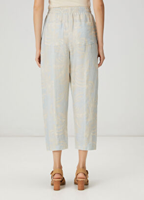 Beymen Club Mint floral patterned slouchy linen trousers - 5
