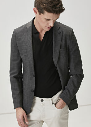 Beymen Club Anthracite Patterned Wool Jacket - 6