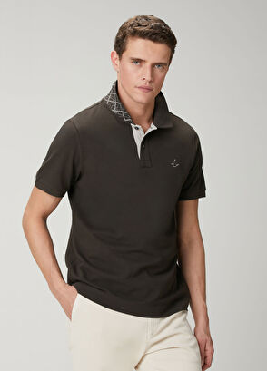 Beymen Club Kahverengi Comfort Fit Yaka Altı Baskılı Polo T-sh - 5