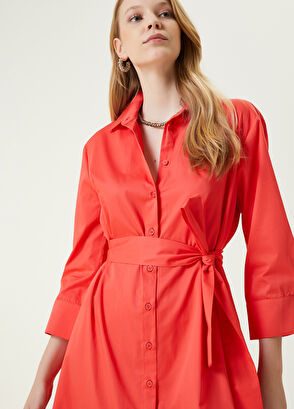 Beymen Club Mercan Midi Gömlek Elbise - 4