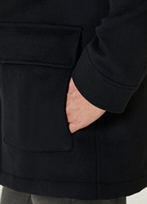 Beymen Club Lacivert Yün Flanel Kaban - 7