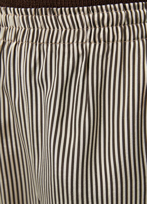 Beymen Club Beige brown satin striped trousers - 8