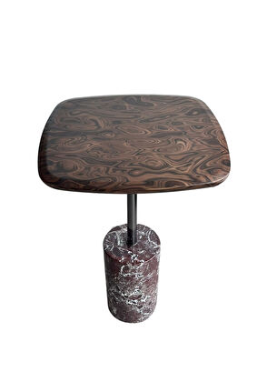 Lucenti Design Nest Marble Standing Root Veneer Square Side Table - 3