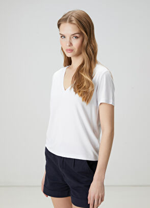 Beymen Club White Modal T-Shirt - 3