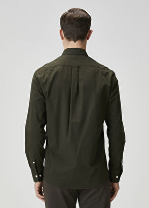 Beymen Club Comfort Fit Haki Gabardin Dokulu Gömlek - 5