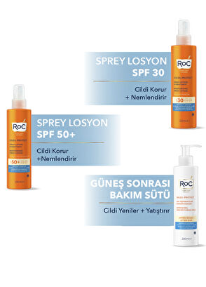 Roc Moisturising Spray Lotion SPF50+ Nemlendirici Vücut Güneş Kremi 200 ml - 3