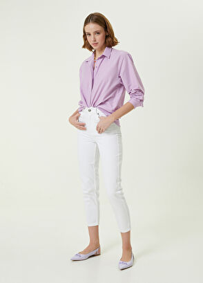 Beymen Club Lila Poplin Boyfriend Gömlek - 3