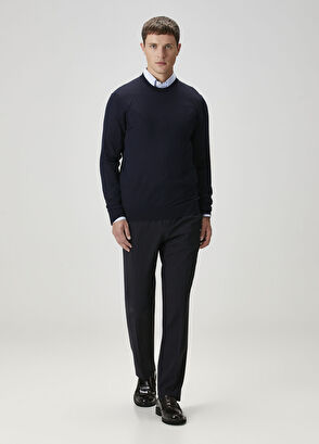 Lacivert Yün Kazak - Görsel 5