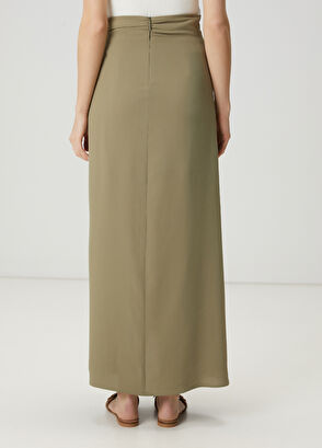 Beymen Club Açık Haki Drapeli Midi Anvelop Etek - 5