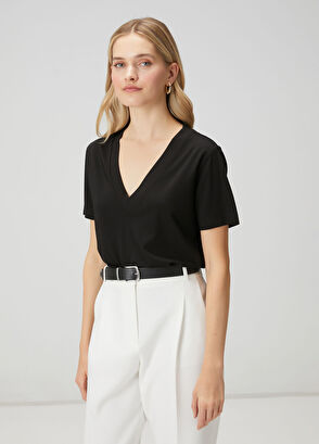 Beymen Club Siyah Basic T-shirt - 4