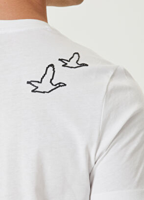Beymen Club Beyaz Kaz Baskı Detaylı T-shirt - 7