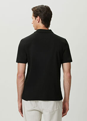 Beymen Club Siyah Polo Yaka Fermuarlı T-shirt - 4