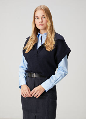 Beymen Club Lacivert Polo Süveter - 4