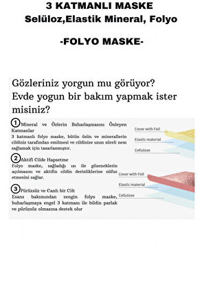 Dermal Rose Gold Glitter Foil Eye Mask 3 Katmanlı Rose Altın Folyo Göz Maskesi 3'lü Set 4 gr - 6