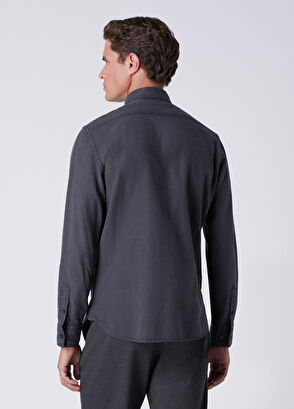 Beymen Club Comfort Fit Anthracite Gabardine Shirt - 5