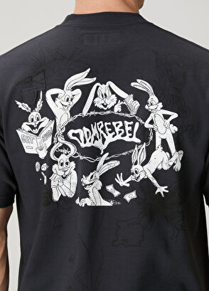 Domrebel Bunwire Black Printed Logo Detailed T-Shirt - 6