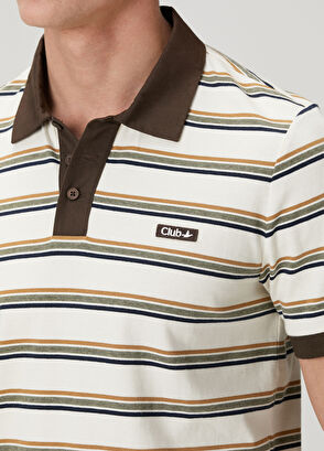 Beymen Club Yeşil Ekru Çizgili Comfort Fit Polo T-shirt - 6