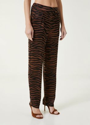 Network Kahverengi Zebra Desenli Pantolon - 3