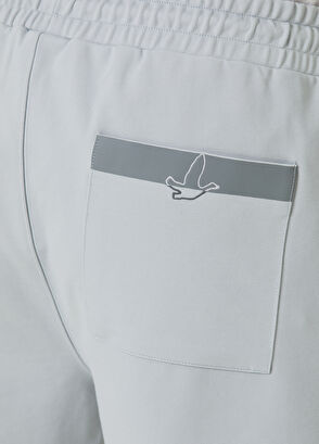 Beymen Club Gray Elastic Waistband Logo Embroidered Jersey Shorts - 5