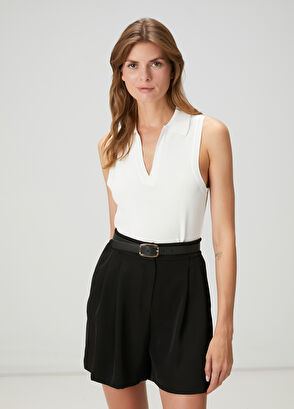 Beymen Club Beyaz Polo Yaka Triko Atlet - 4