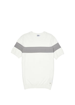 Beymen Club White Grey Textured Short Sleeve Sweater - 9