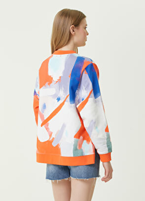 Beymen Club Turuncu Bisiklet Yaka Desenli Sweatshirt - 5