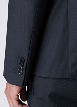 Beymen Club Black Pinstripe Pattern Wool Suit - 8