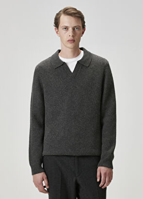 Beymen Club Grey Melange Cashmere Blend Sweater - 3