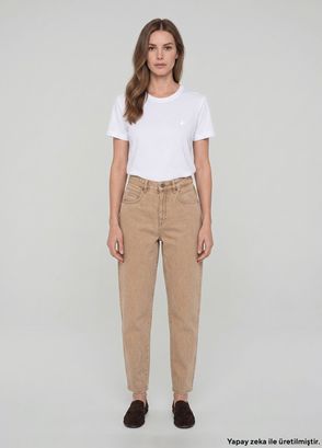 Beymen Club Tapered Fit Beige Jeans - 7