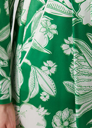 Beymen Collection Yeşil Tropik Çiçekli Pantolon - 5