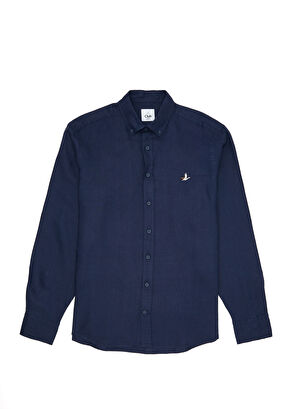 Beymen Club Comfort Fit Lacivert Keten Gömlek - 8