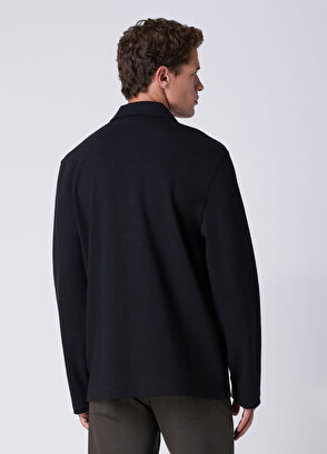 Beymen Club Comfort Fit Black Polo Diagonal Sweatshirt - 6