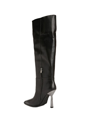 Network Siyah Kadın Deri Çizme - 3