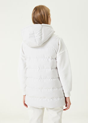 Beymen Club Kırık Beyaz Kapüşonlu Puff Yelek - 6