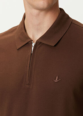 Beymen Club Koyu Kahverengi Polo Yaka Fermuarlı T-shirt - 5
