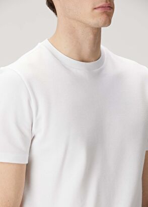 Thom Browne Beyaz Logo Detaylı T-shirt - 5