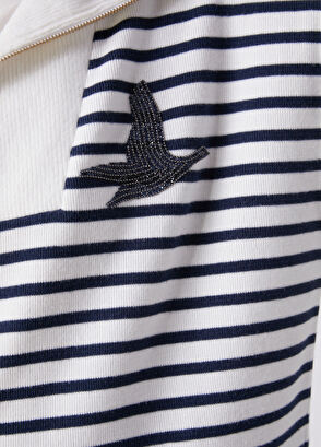 Beymen Club Navy Blue White Striped Sweatshirt - 7