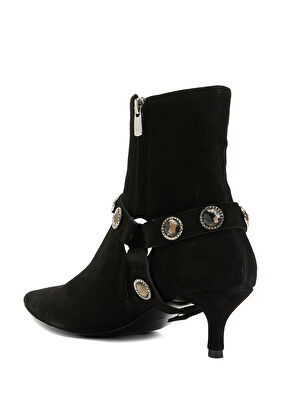 Beymen Club Black Suede Heeled Sandals - 4