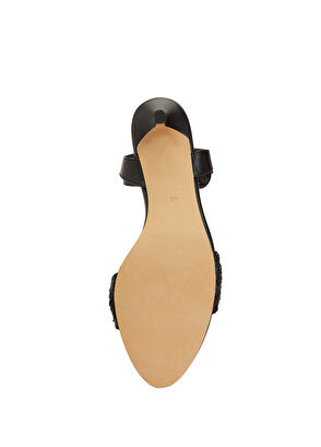 Beymen Club Siyah Örgü Bantlı Kadın Deri Sandalet - 5