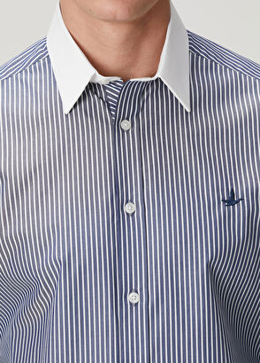 Beymen Club Comfort Fit Lacivert Beyaz Gömlek - 8