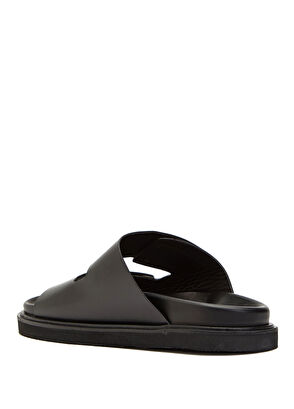 Beymen Club Siyah Çift Bantlı Erkek Deri Terlik - 7