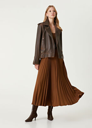 Beymen Club Kahverengi Trucker Deri Ceket - 5