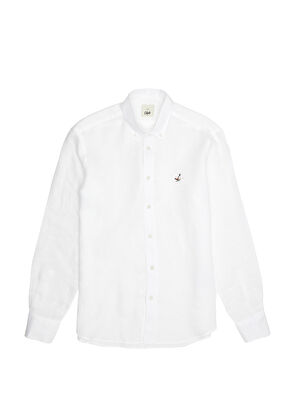 Beymen Club Comfort Fit Beyaz Keten Gömlek - 8