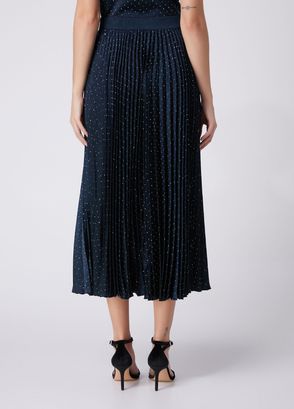 Beymen Club Navy Blue Hotfix Midi Skirt - 4