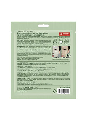 Dermal Seoul Face Cica Panthenol Hydrogel Melting Moisturizing Korean Mask 34 gr 5 Pieces - 6
