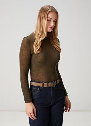 Beymen Club Haki İnce Kaşmir Basic Kazak - 4