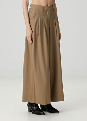 AllSaints Poppy Camel Wide Leg Yün Pantolon - 3
