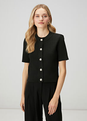 Beymen Club Siyah Simli Dokulu Triko Ceket - 4