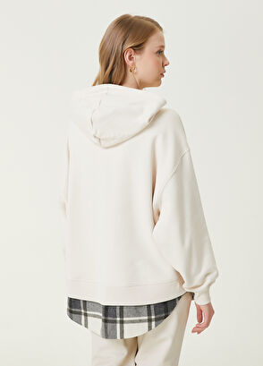 Beymen Club Bej Kapüşonlu Ekose Detaylı Sweatshirt - 6
